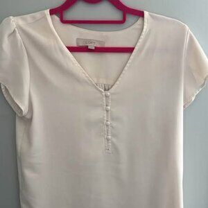 Loft xs off white dress blouse